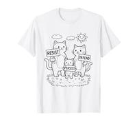 Resist Persist Defend Cat Political Resistance Squad. T-Shirt