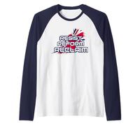 Resist Reform Reclaim - Bold UK Flag Protest Raglan Baseball Tee