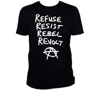 Resist Revolt Political T-Shirt Class War Anarchy Punk Rock Graphic Tee Unisex Black M