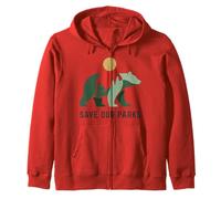Resist Save Our Parks National Park Bear Nature Protection Zip Hoodie