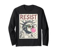 Resist Statue Liberty Bubblegum Equality Protest Long Sleeve T-Shirt