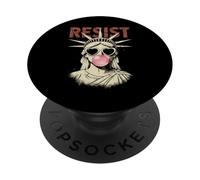 Resist Statue Liberty Bubblegum Equality Retro Edgy Protest PopSockets Adhesive PopGrip