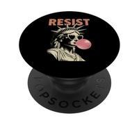 Resist Statue Liberty Bubblegum Equality Retro Edgy Protest PopSockets Adhesive PopGrip
