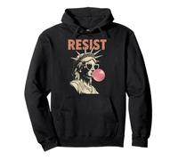 Resist Statue Liberty Bubblegum Equality Retro Edgy Protest Pullover Hoodie