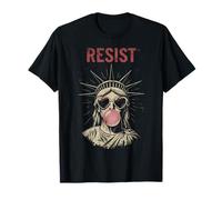 Resist Statue Liberty Bubblegum Equality Retro Edgy Protest T-Shirt