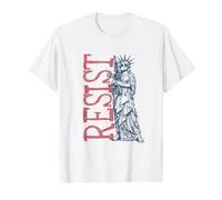Resist Statue Liberty Bubblegum Protest Activism Men Women Value Graphic T-Shirt, Men, White, M