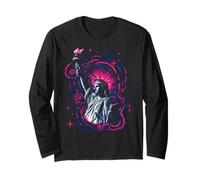 Resist Statue Liberty Cat Equality Retro Edgy Subtle Protest Long Sleeve T-Shirt