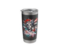 Resist Statue Liberty Cat Equality Retro Edgy Subtle Protest Stainless Steel Insulated Tumbler