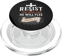Resist The Devil And He Will Flee Women Men Christian PopSockets PopGrip for MagSafe