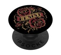 Resist Traditional Tattoo | Rose Protest - Vintage Flash PopSockets Adhesive PopGrip