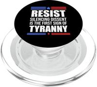 Resist Tyranny No King Pro Democracy Dies Silence I Dissent PopSockets PopGrip for MagSafe