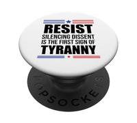 Resist Tyranny Pro Democracy Dies in Silence Dissent No King PopSockets Adhesive PopGrip