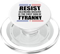 Resist Tyranny Pro Democracy Dies in Silence Dissent No King PopSockets PopGrip for MagSafe