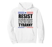 Resist Tyranny Pro Democracy Dies in Silence Dissent No King Pullover Hoodie
