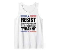 Resist Tyranny Pro Democracy Dies in Silence Dissent No King Tank Top