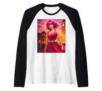 Resistance Amelia in a Pink Dress with London Cityscape Raglan Baseball Tee