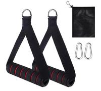 Resistance Band Handle, 2 Pcs Gym Handles, Heavy Duty Cable Machine Attachment with 2 Carabiner Hooks for Fitness Workout Bands Crossover Tricep Exercise Strength Trainer Gym Cable Attachments