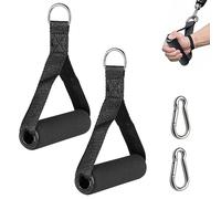 Resistance Band Handle,Grips for Fitness Bands,2 Pcs Gym Handles,Heavy Duty Cable Machine Attachment with 2 Carabiner Hooks for Fitness Workout Bands Yoga Crossover Tricep Exercise Strength Trainer