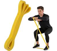 Resistance Band, Heavy Duty Loop Design, Thick Non-Slip Elastic for Pull-Up Assistance, Strength Training and Yoga (Yellow, 5-15 LBS)