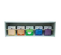 Resistance band / training band / gymnastics band - SET of 5, 45 m each (very very light - strong) + holder - alternative to dumbbells