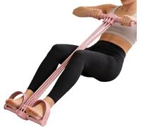 Resistance Band with Pedal - Fitness Stretching Pull Rope,Foot Pedal Band with Non-Slip Handle for Abdomen/Legs/Glutes Home Gym Sit Up Exercise (Pink)