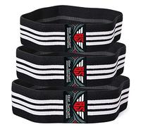 Resistance Bands (3 Pack) Booty Band Set Fabric Resistance Bands for Glutes, Hips and Legs Exercise and Fitness Yoga, Pilates, CrossFit, Sport, Physiotherapy and Recovery Men & Women (White Stripes)