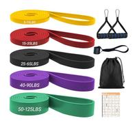 Resistance Bands, 5 Levels Exercise Bands, Pull Up Bands Set with Door Anchor & Handles, Pull Up Assistance Bands for Calisthenics, Bodyweight Training, Muscle Toning, Yoga, Stretch Mobility
