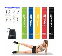 Resistance Bands 5-piece Set with User Guide and Carry Bag,Exercise Bands with 5 Levels for Latex Elastic Bands for Yoga,Pilates, Rehab, Fitness,Strength Training and Home Workout (colorful)