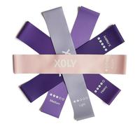 Resistance Bands By XOLY (Set of 5) Skin-Friendly Resistance Fitness Exercise Loop Bands with 5 Levels-Carrying Bag Included-Ideal for Home, Gym, Yoga, Training
