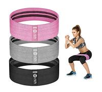 Resistance Bands, Fabric Booty Exercise Bands 3 Set, Heavy Gym Bands for Women and Men, Thick Non-slip Fitness Loops for Glute Legs Hip HIIT Workout, Mes Pouch Included