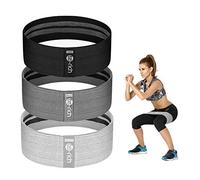 Resistance Bands, Fabric Booty Exercise Bands 3 Set, Heavy Gym Bands for Women and Men, Thick Non-slip Fitness Loops for Glute Legs Hip HIIT Workout, Mes Pouch Included (Color 1)
