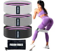 Resistance Bands, Fabric Resistance Bands, Resistance Booty Bands, Workout Bands for legs and Glutes, 3 Resistance Level Bands, Exercise Bands, Workout Bands for Women and Men, Non-slip Band (B)