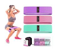 Resistance Bands for Legs and Butt, Fabric Exercise Bands Set, Thick Wide Stretch Fitness Bands, Non-Slip Workout Loop Bands, Booty Hip Bands for Women at Home or Gym (Green, Pink, Purple)