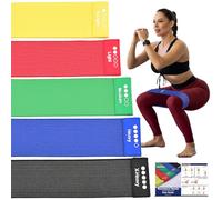 Resistance Bands for Working Out - 5 Exercise Bands Set with Workout Guide - Fabric Elastic Bands for Physical Therapy - Fitness Bands Ideal for Legs Hip Glute