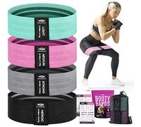 Resistance Bands for Working Out with Workout Bands Guide. 4 Booty Bands for Women Men Fabric Elastic Bands for Exercise Bands for Legs for Working Out Hip Thigh Glute Bands Set
