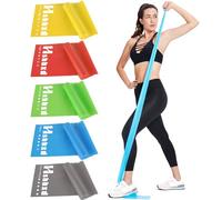 Resistance Bands for Working Out Women and Men, Physical Therapy Bands, Latex Free Elastic and Exercise Bands Set for Stretching, Suitable for Rehab, Yoga, Pilates, Gym, Home Exercise (Five Colors)