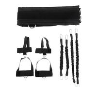 Resistance Bands Muscle Training Elastic Pull Rope Exercise Fitness Gym | Black Latex and Oxford Cloth Set, Adjustable Waist Belt, Hand and Foot Guards, Storage Bag