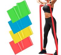 Resistance Bands Set, 1.5M/4.9ft Exercise Bands with 4 Resistance Levels,Long Resistance Straps elastic bands gym for Strength Training, Yoga, Pilates & Fitness, Ideal for Men & Women