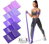 Resistance Bands Set, 1.5M/4.9ft Exercise Bands with 5 Resistance Levels, Long Stretch Bands for Men & Women, Workout Resistance Bands for Yoga Gym Pilates Fitness Strength Training Muscle Building