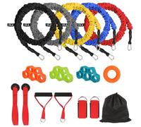 Resistance Bands Set, 15 Pack Resistance Bands with Handles Bands Resistance Tubes, 20lbs to 40lbs Bands for Working Out Elastic Crossover Symmetry Bands for Training, Yoga