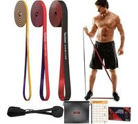 Resistance Bands Set, 3 Levels Exercise Bands for Men & Women, Pull Up Assistance Bands Set for Working Out, Body Stretching, Fat Loss, Physical Therapy, Muscle Training at Home, Gym (5-65 LBS)