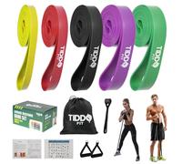 Resistance Bands Set for Men & Women | Exercise Bands for Home Gym, Pilates Equipment, Yoga & Strength Training | Elastic Stretch Bands for Workout, Fitness & Calisthenics Equipment