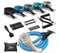 Resistance Bands Set Men INVENTION Safety Tube Band, Exercise Bands For Women Workout 5 Fitness Tubes Up to 150LBS with Door Anchor, Handles, Carry Bag, Ankle Straps for Home and Gym Training