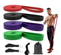 Resistance Bands Set Men Women, 4 Levels Pull Up Assistance Bands, Exercise Bands with Handles, Door Anchor & Bag, Ideal for Strength Training, Home Gym, Muscle Toning, Gym Equipment