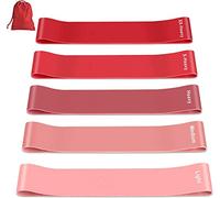 Resistance Bands [Set of 5], 100% Natural Latex Exercise Band, Resistance Band Women with 5 Resistance Levels for Yoga Pilates Physiotherapy Stretching Training Home Gym - Carry Bag Included