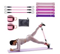 Resistance Bands Set with 5 Loop Bands - Booty Exercise Equipment for Kickbacks and Hip Training Home Gym Fitness Equipment for Hip, Pilates, Yoga, Physical Therapy, Stretch, Pink