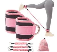 Resistance Bands with Ankle Straps Glute Leg Workout Equipment Bands Booty Exercise for Women Ankle Weights Bands with Carry Bag Home Gym Fitness Pilates Lower Body Tra (Pink)