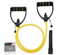 Resistance Bands with Handles, Exercise Resistance Bands, Workout Bands with Door Anchors, Adjustable Length, for Resistance Training, Physical Therapy, Home Workouts (Yellow (E-Light))