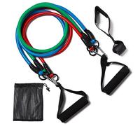 Resistance Bands with Handles, Single Resistance Bands, Exercise Bands with Handles, for Resistance Training, Physical Therapy, Home Workouts, Fitness, Pilates (3-1 Band- 90lbs)
