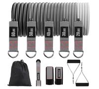 Resistance Bands with Handles, Single Resistance Bands, Exercise Bands with Handles, for Resistance Training, Physical Therapy, Home Workouts, Fitness, Pilates